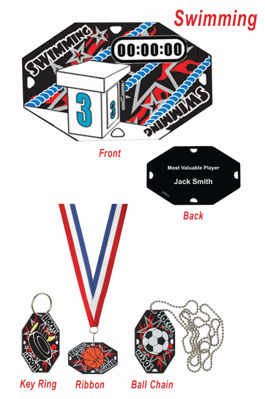Swimming Street Tag - 2.5" - Click Image to Close