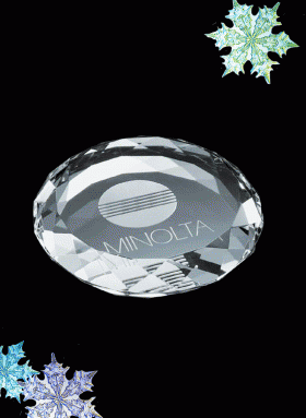 Paperweight - Round Optical Crystal - 3.5"