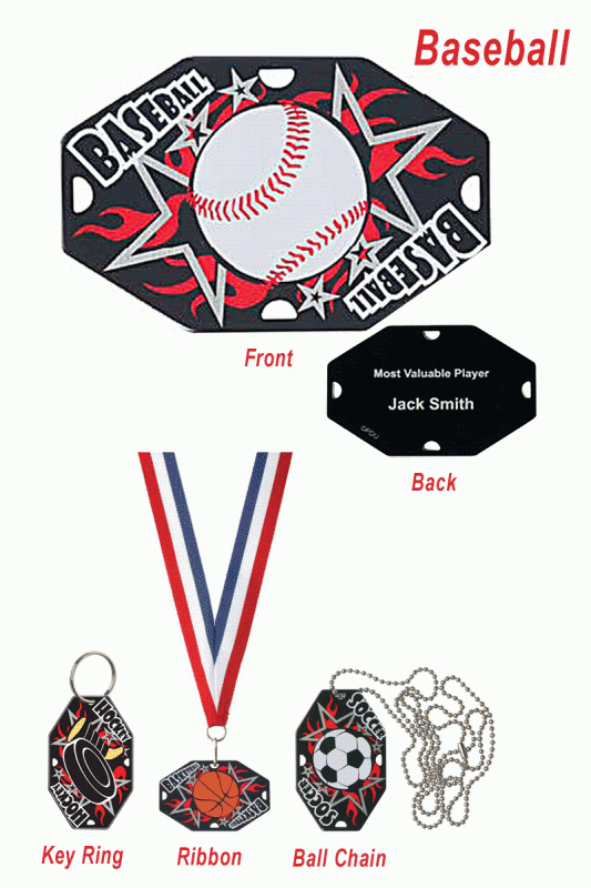 Baseball Street Tag - 2.5" - Click Image to Close