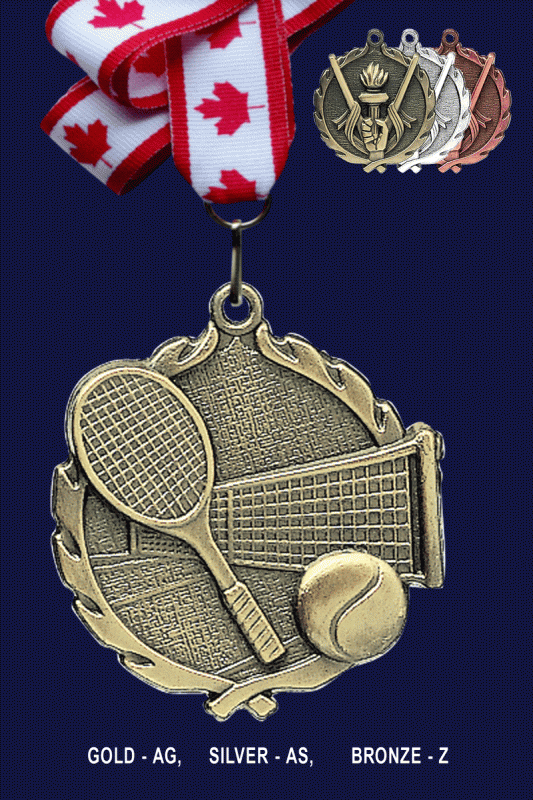 Tennis, Medal – 2.5” - Click Image to Close