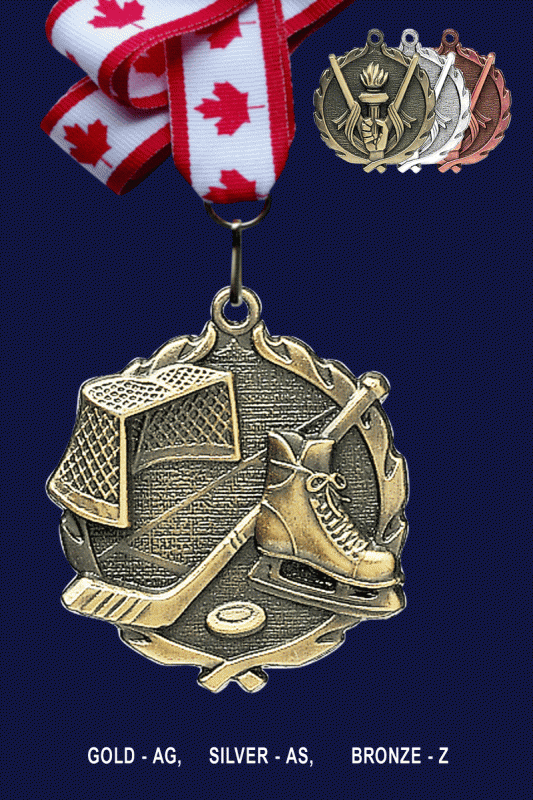 Ice Hockey, Medal – 2.5” - Click Image to Close