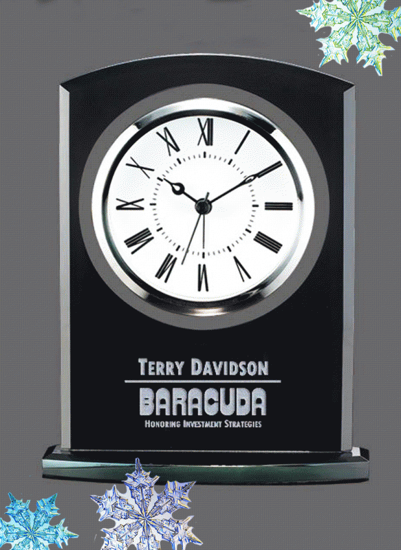 Glass Clock - Tuxedo Black - 7" - Click Image to Close