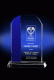 Blue & Clear Rectangular Crystal Award – 8.25”