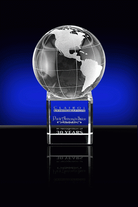 Globe I. Award – 5”, 3" dia