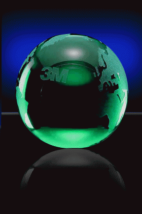 Green Globe, Etched – 3”