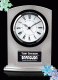 Glass Clock - Tuxedo Silver - 7"