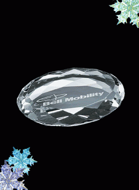 Paperweight - Oval Optical Crystal - 4"