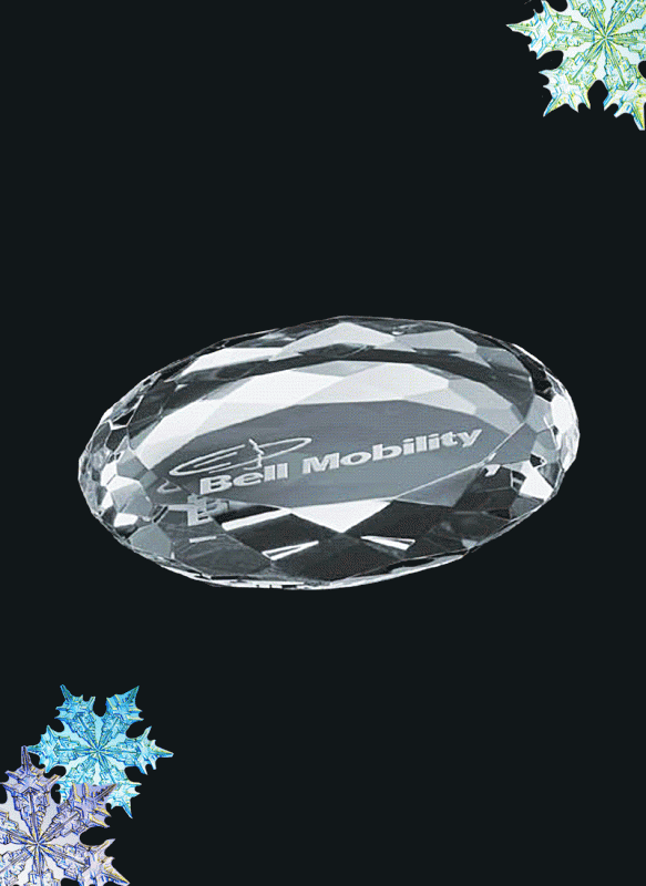 Paperweight - Oval Optical Crystal - 4" - Click Image to Close