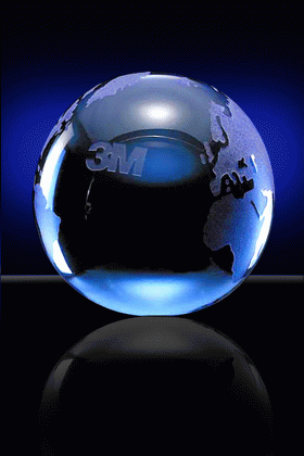 Blue Globe, Etched – 3”