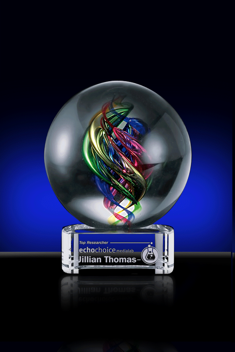 Galileo, Art Glass Award, clear base – 7.5”